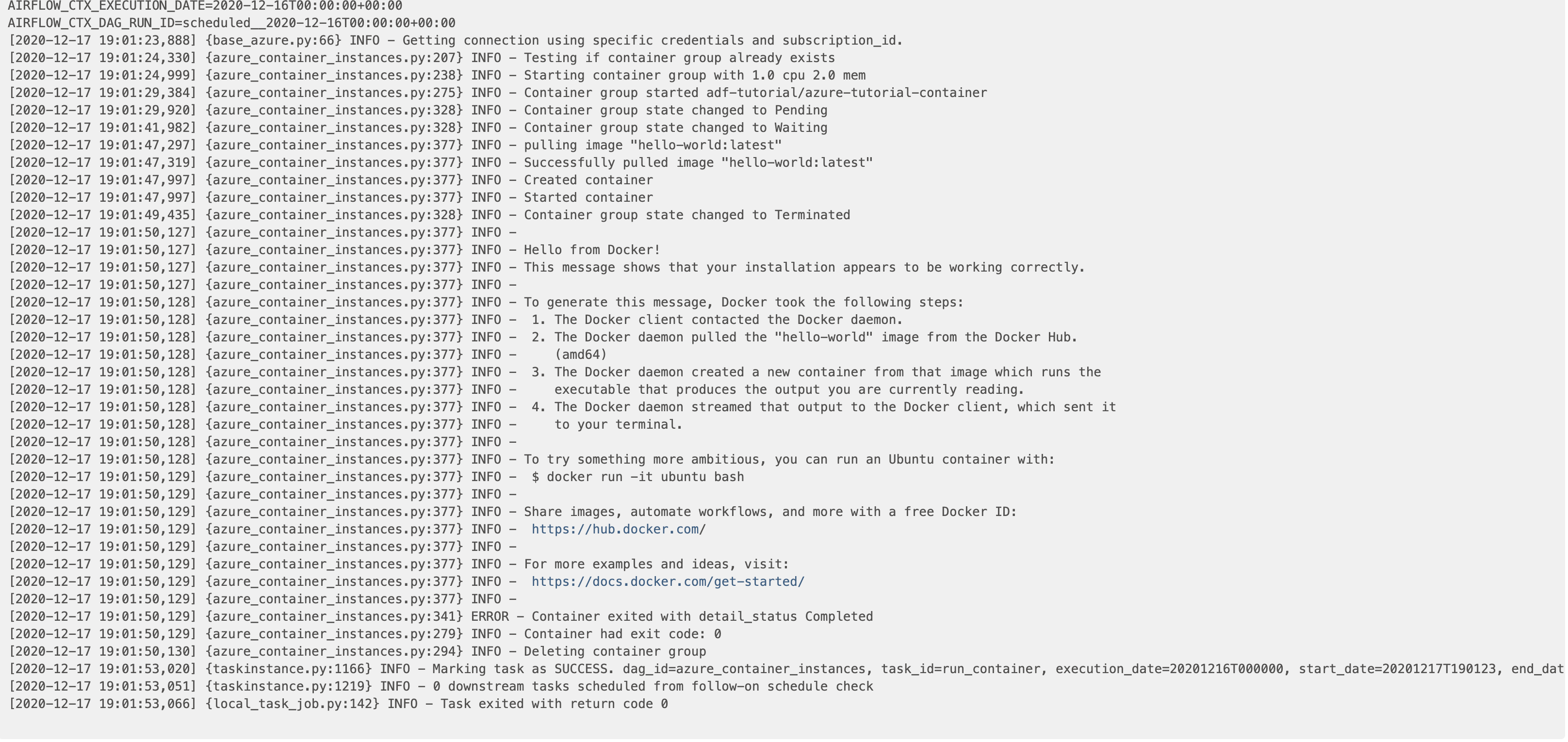 ACI Task Log