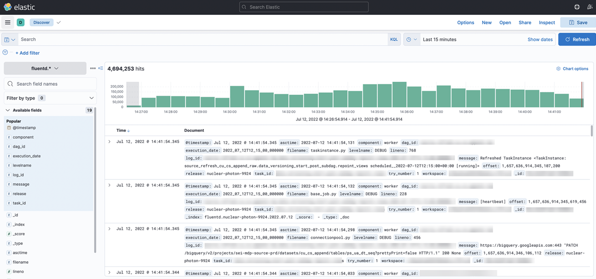 Elastic Add Fields screen