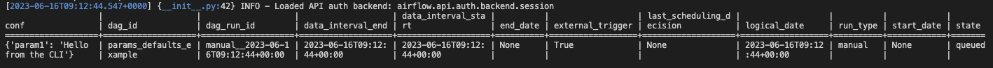 CLI output