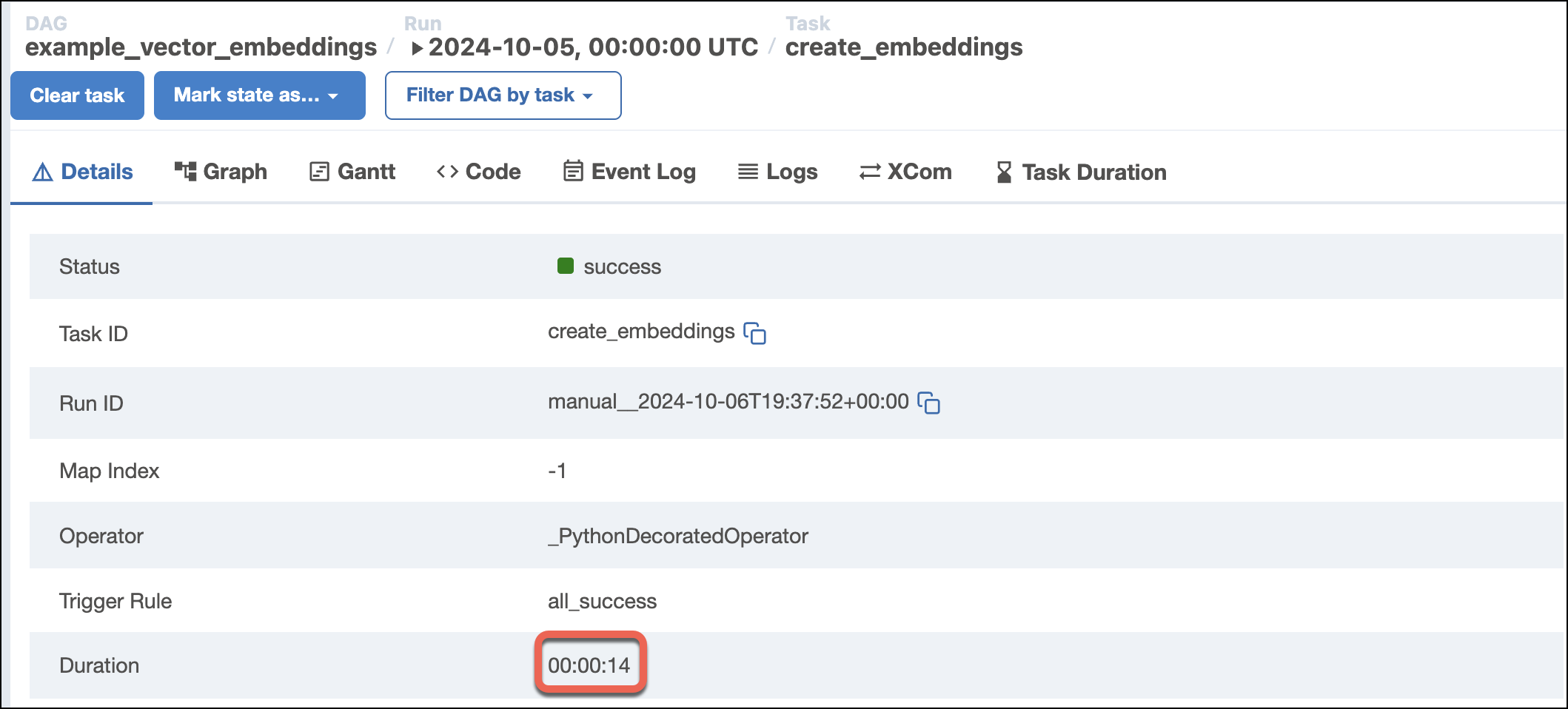 Less performant LM task Details view