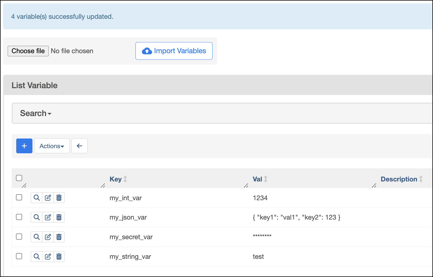 Import Variables