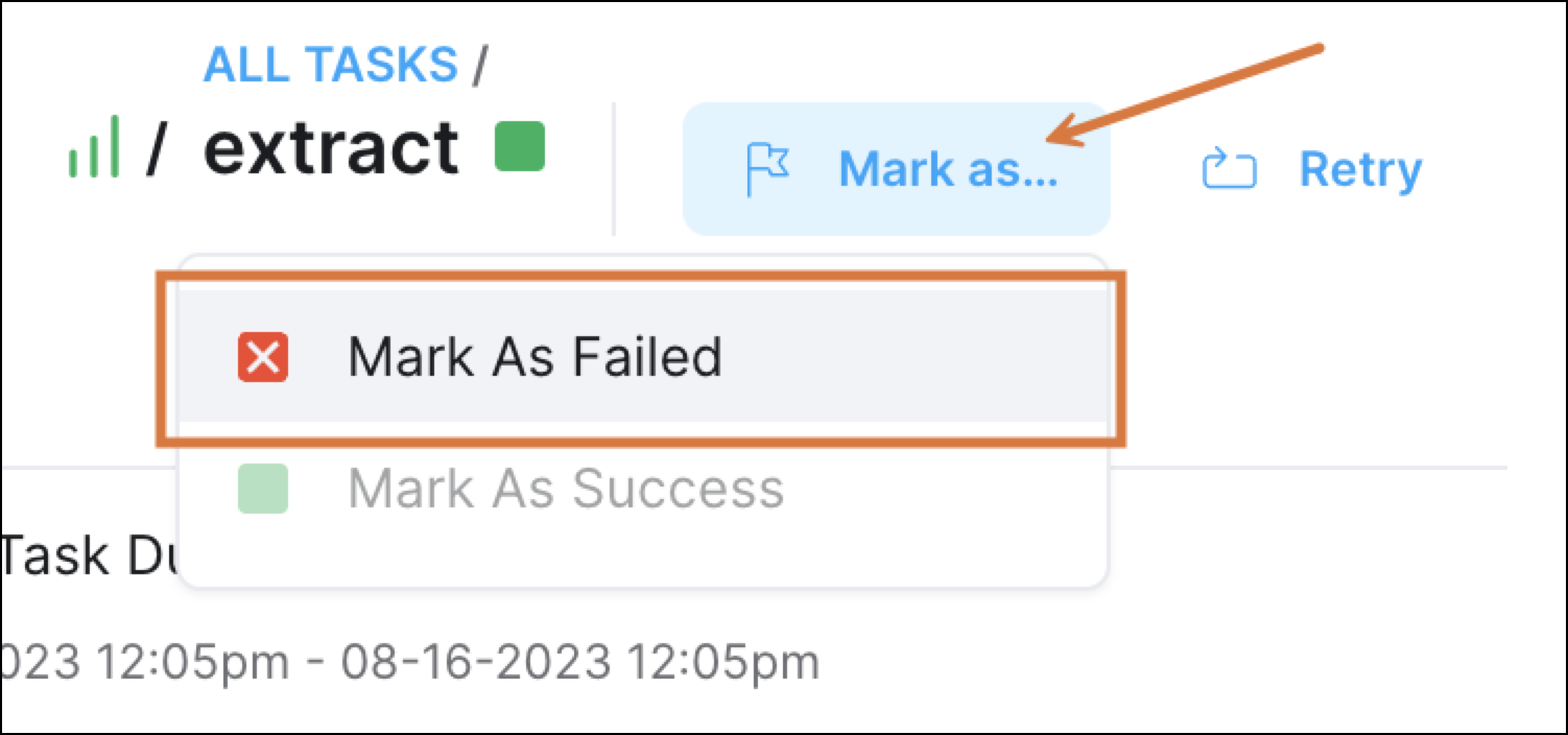 Manually marking a successful DAG run as Failed.