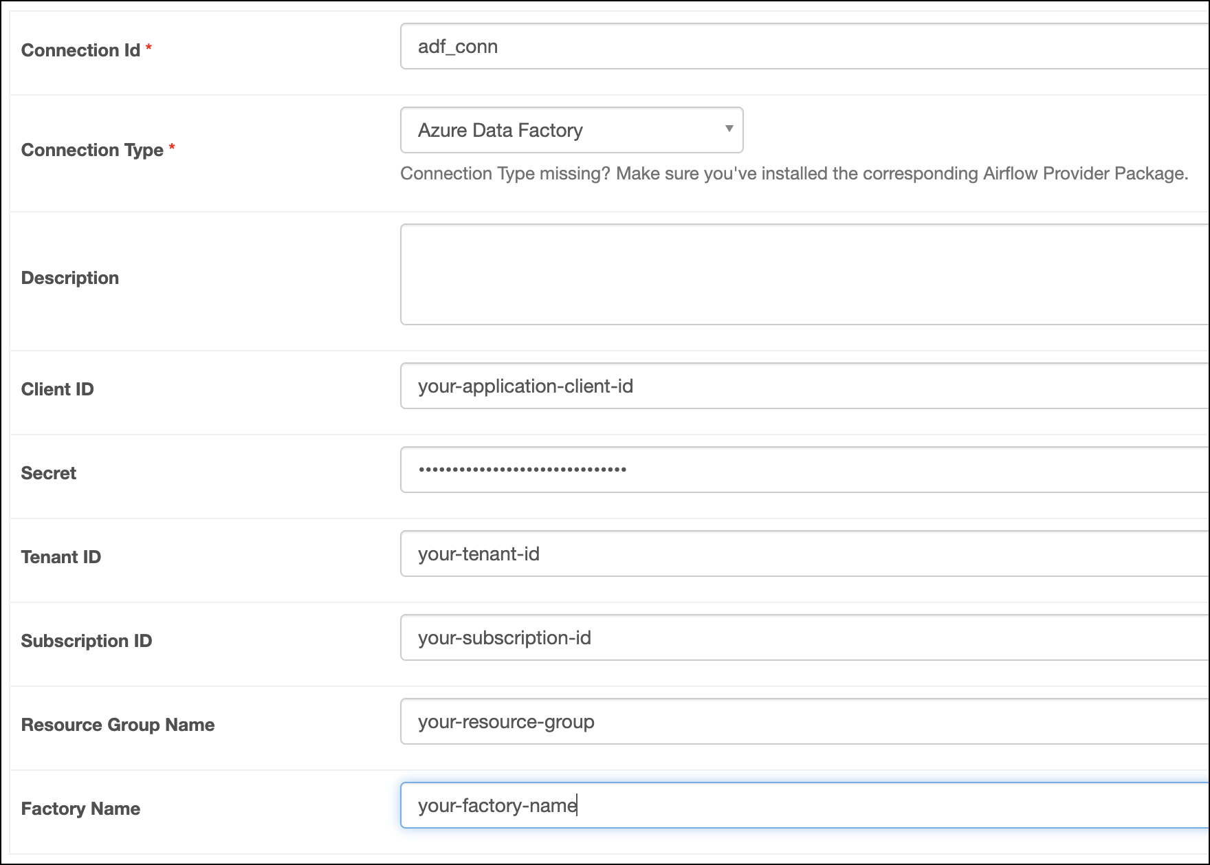 azure-connection-data-factory