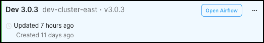 Open Airflow button in the Deployments page card view