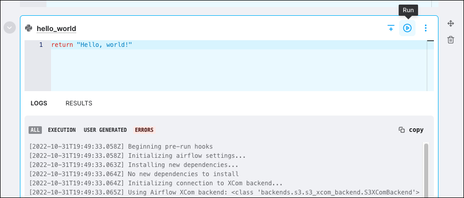 Python Cell Logs