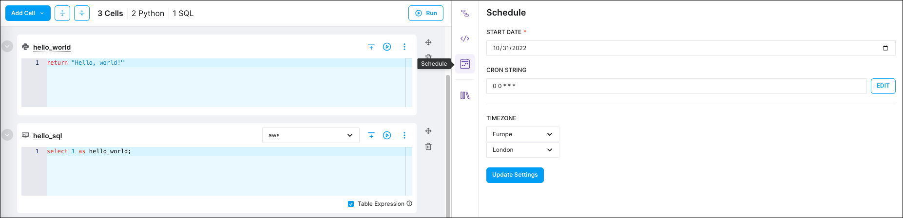 Schedule Pipeline