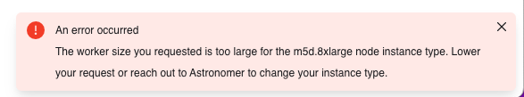 Worker size error
